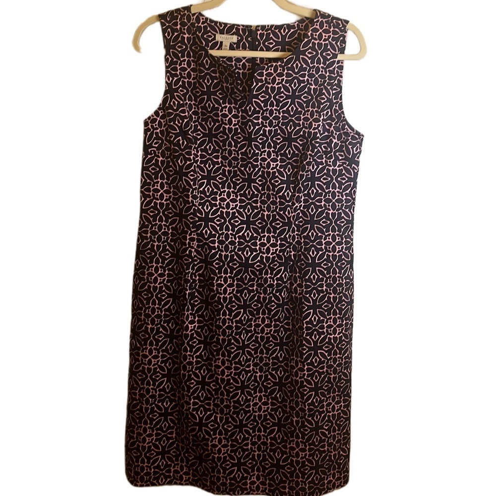 Womens Talbots Sheath Blue and Pink Sleeveless Mid Length Dress NWT Size 10P
